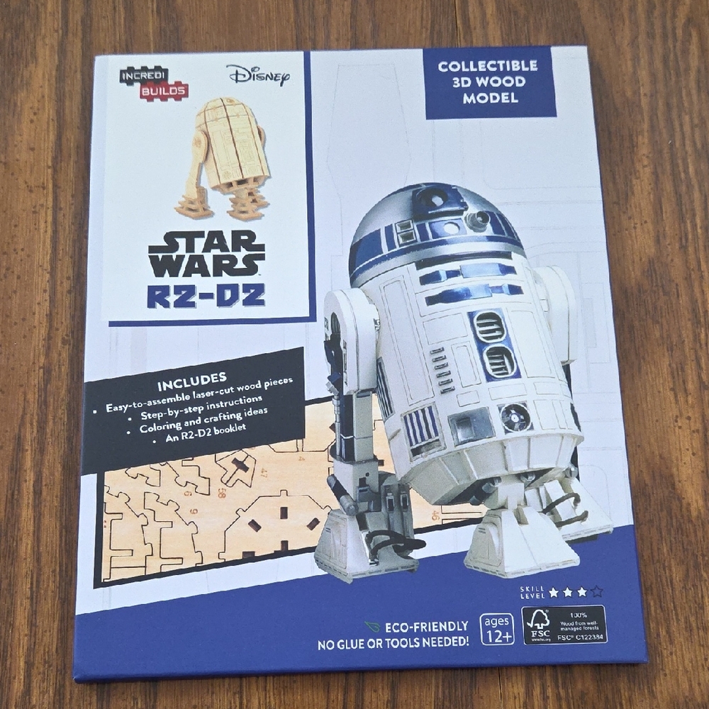 Disney R2-D2 Collectible 3D Wood Model - White & Blue